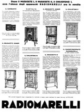 PUBBLICITA' 1932 RADIOMARELLI RADIO MUSAGETE CHILIOFONO MODELLI  CARATTERISTICHE