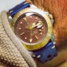 20 mm handmade ELECTRIC BLUE Genuine Leather RALLYE watch Strap for speedmaster