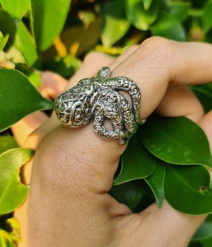 Anello polpo argento - polpo,