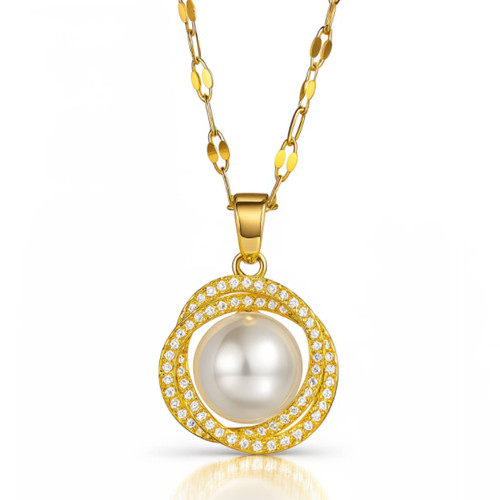 Collana perla placcata - collana,