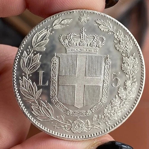 Umberto lire 1878 falso da - 5,