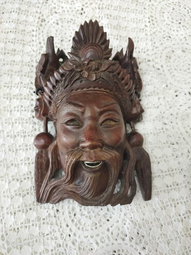Maschera cinese vintage legno - maschera,