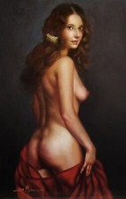 Ciro Morrone Olio su Tela "Seduzione" - SPEDIZIONE GRATUITA!