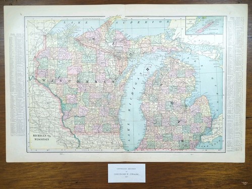 Mappa vintage 1901 michigan - 1901,