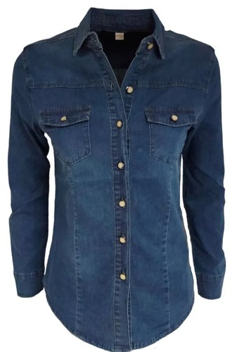 Camicia jeans donna manica - in,