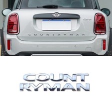 Per BMW MINI COUNTRYMAN 1PZS Adesivo Posteriore LOGO Metallo Lettera Emblemi Argento Lucido
