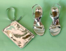 SEGUE Scarpe decolletè sandali Argento PU donna Numero 38 + Pochette Borsa