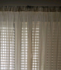 Tenda da interno trasparente colore panna in organza usata + gancetti OMAGGIO