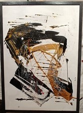 Quadro astratto nero rosso