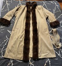 Soprabito In Cotone con Pelliccia In Visone Yves Saint Laurent Vintage Taglia:52