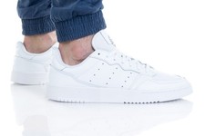 SCARPE DA GINNASTICA UOMO ADIDAS SUPERCOURT IN PELLE - TUTTE LE TAGLIE - TRIPLE WHITE - EE6037 NUOVE.