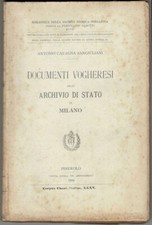 1910 Documenti vogheresi dell'Archivio di Stato di Milano - CAVAGNA SANGIULIANI