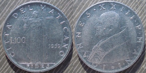 Vatican city 100 lire 1959 - vatican,