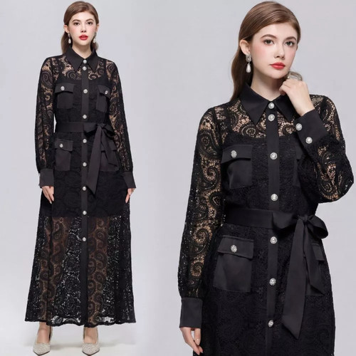 Vestito camicia nero - vestito,