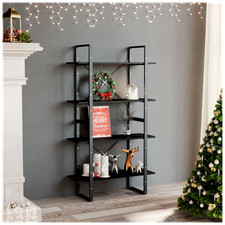Libreria 4 Livelli Nero Legno