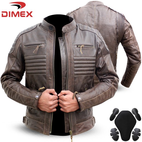 Giacca moto dimex marrone vera - dimex,