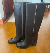 stivali zara pelle marrone 40