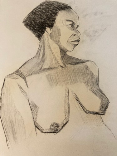 Bella disegno carboncino donna - bella,