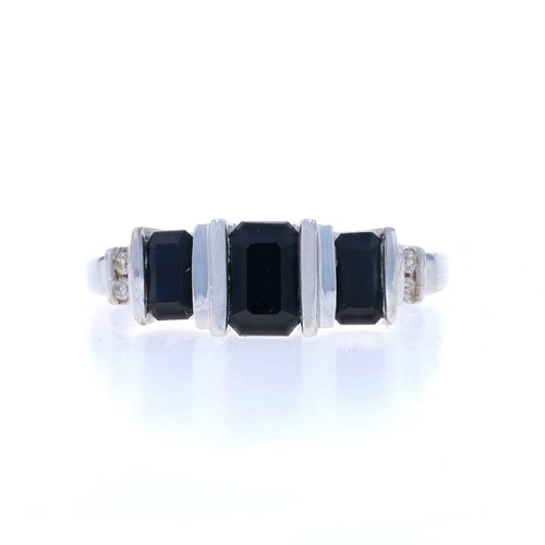 Oro bianco zaffiro - zaffiro, anello
