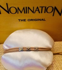 Nomination Bracciale Originale Vera Pelle Beige Saint Tropez “U•J” Acciaio/Oro