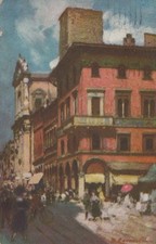 CARTOLINA  BOLOGNA CANTON DEI FIORI VIA INDIPENDENZA GIULIO COROMPAI VIAGG. 1924