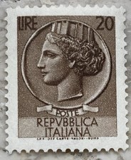 Francobollo Siracusana 20 Lire