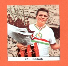 CARTOLINA CALCIO FERENC PUSKAS UNGHERIA CALCIATORI D'ORO IL MONELLO