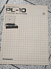 PIONEER PL 10 Stereo Turntable  ISTRUZIONI  in inglese (+ 2 pagine in italiano)