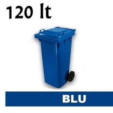Cassonetto/Contenitore/Bidone per raccolta rifiuti uso esterno 120lt blu