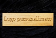 Targa con logo in legno