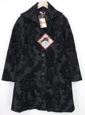 Cappotto donna DESIGUAL Dable EU38 lunghezza media nero foderato motivo jacquard *