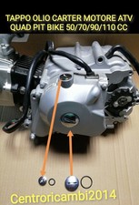 TAPPO OLIO CARTER MOTORE ATV QUAD PIT BIKE 50/70/90/110 CC 2 TAPPI CROMATI NUOVI