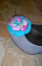 Clip per scarpe, clip rosa in vera pelle,fatto a mano,set 2 pezzi.