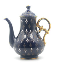 DIPINTA A MANO RARA CAFFETTIERA MANIFATTURA LAVENO 1883- 1900 CERAMICA ANTICA