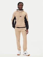 TUTA ADIDAS FLEECE COLORBLOCK BEIGE UOMO KB5265 ORIGINALE COTONE FELPATO