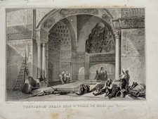 Vestirolo della Ziza o Villa de Mori Palermo Sicilia Litografia Antica 1850 ca.
