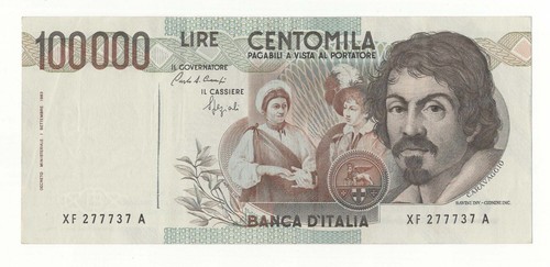 100000 lire caravaggio - lire,