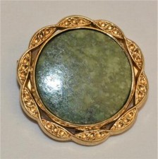 Spilla Oval In Giada Verde