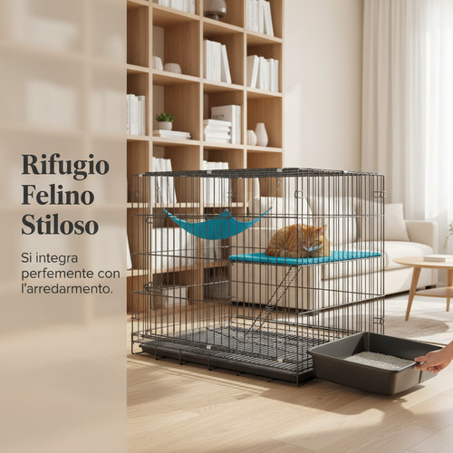 Gabbia pieghevole per gatti - pieghevole,