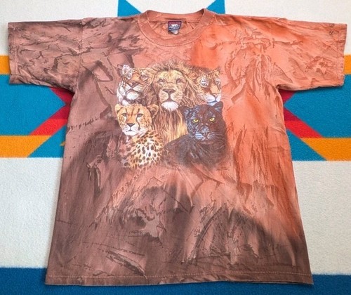 Vintage cat shirt tie dye - tie, lion