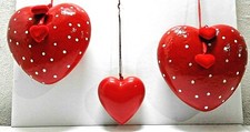 Addobbi set "2 CUORI  ROSSI
