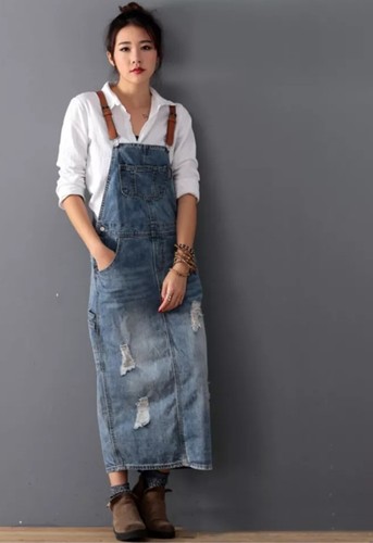 Salopette denim distressed - salopette,