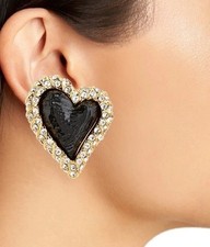 Orecchini MOSCHINO Morphed Cuore Clip-On in Oro Lucido