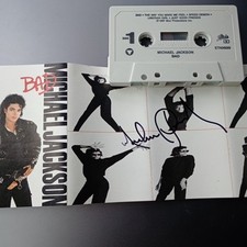 Nastro audiocassetta Michael Jackson autografato firmato male con certificato di autenticità ottime condizioni
