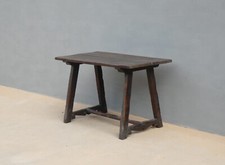 Antico tavolo tavolino rustico in legno di castagno, '700 - L 104 x P 63 cm!