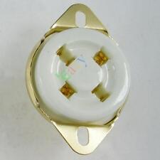 5pz Tubo Aspirazione Ceramica Dorato 4pin Presa Montaggio Superiore Valvola Fr 300B 2A3 Audio Fai da Te