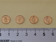 4 x  micro moneta placcata