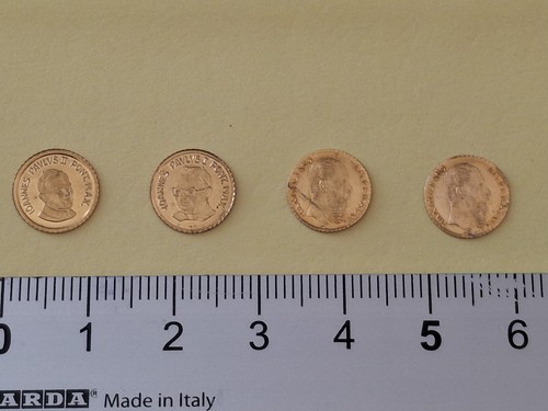 Micro moneta placcata - x,