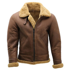 Giacca Bomber B3 Pelle di Pecora Marrone Vintage | Cappotto Aviatore Shearling