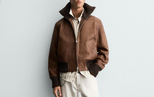Zara giacca pelle regular - pelle,